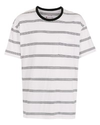T-shirt girocollo a righe orizzontali bianca e nera di OSKLEN