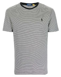 T-shirt girocollo a righe orizzontali bianca e nera di Polo Ralph Lauren