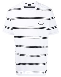 T-shirt girocollo a righe orizzontali bianca e nera di PS Paul Smith