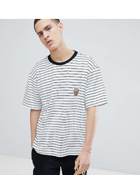 T-shirt girocollo a righe orizzontali bianca e nera di Reclaimed Vintage