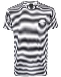 T-shirt girocollo a righe orizzontali bianca e nera di Rrd