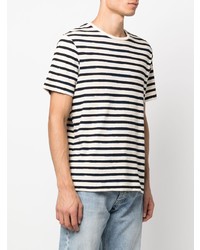 T-shirt girocollo a righe orizzontali bianca e nera di Orlebar Brown