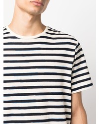T-shirt girocollo a righe orizzontali bianca e nera di Orlebar Brown