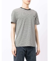 T-shirt girocollo a righe orizzontali bianca e nera di Polo Ralph Lauren