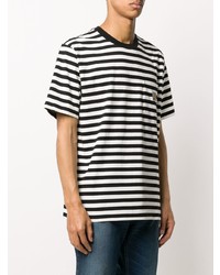 T-shirt girocollo a righe orizzontali bianca e nera di Carhartt WIP