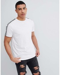 T-shirt girocollo a righe orizzontali bianca e nera di New Look