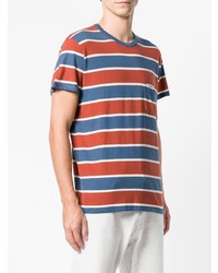 T-shirt girocollo a righe orizzontali bianca e rossa e blu scuro di Levi's Vintage Clothing