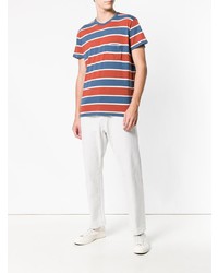 T-shirt girocollo a righe orizzontali bianca e rossa e blu scuro di Levi's Vintage Clothing