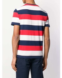 T-shirt girocollo a righe orizzontali bianca e rossa e blu scuro di Polo Ralph Lauren