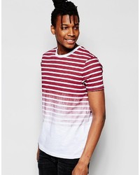 T-shirt girocollo a righe orizzontali bianca e rossa di Asos