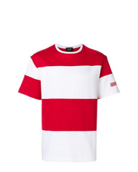 T-shirt girocollo a righe orizzontali bianca e rossa di Calvin Klein 205W39nyc
