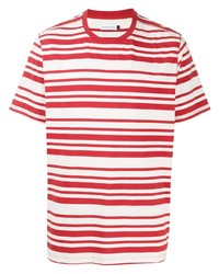 T-shirt girocollo a righe orizzontali bianca e rossa di Camper