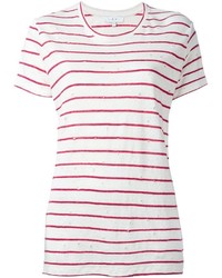 T-shirt girocollo a righe orizzontali bianca e rossa di IRO