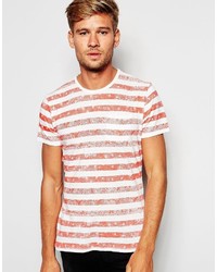 T-shirt girocollo a righe orizzontali bianca e rossa di Pepe Jeans