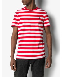 T-shirt girocollo a righe orizzontali bianca e rossa di Polo Ralph Lauren