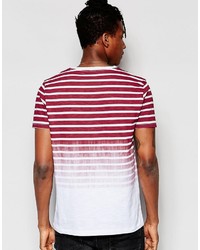 T-shirt girocollo a righe orizzontali bianca e rossa di Asos