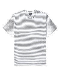 T-shirt girocollo a righe orizzontali bianca di A.P.C.