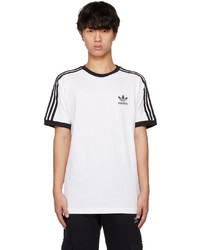 T-shirt girocollo a righe orizzontali bianca di adidas Originals
