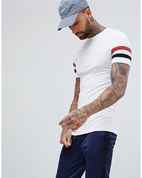 T-shirt girocollo a righe orizzontali bianca di ASOS DESIGN