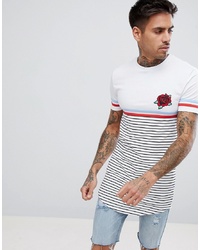 T-shirt girocollo a righe orizzontali bianca di ASOS DESIGN