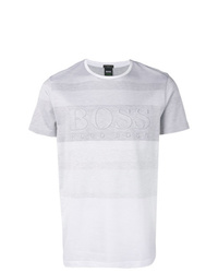 T-shirt girocollo a righe orizzontali bianca di BOSS HUGO BOSS