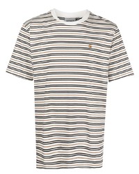 T-shirt girocollo a righe orizzontali bianca di Carhartt WIP