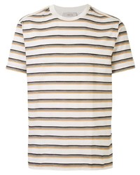 T-shirt girocollo a righe orizzontali bianca di Cerruti 1881