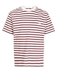 T-shirt girocollo a righe orizzontali bianca di Danton