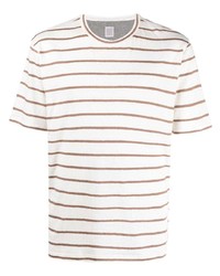 T-shirt girocollo a righe orizzontali bianca di Eleventy
