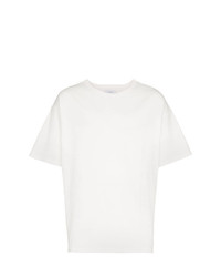 T-shirt girocollo a righe orizzontali bianca di Facetasm