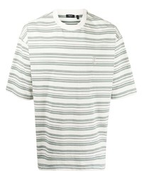 T-shirt girocollo a righe orizzontali bianca di FIVE CM