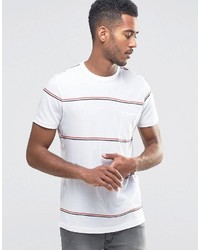T-shirt girocollo a righe orizzontali bianca di French Connection