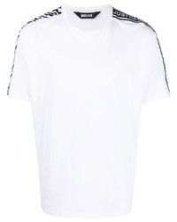 T-shirt girocollo a righe orizzontali bianca di Just Cavalli