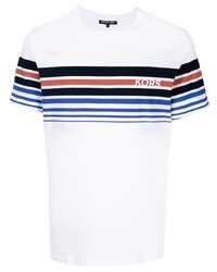 T-shirt girocollo a righe orizzontali bianca di Michael Kors