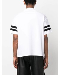 T-shirt girocollo a righe orizzontali bianca di Roberto Cavalli