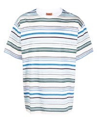 T-shirt girocollo a righe orizzontali bianca di Missoni
