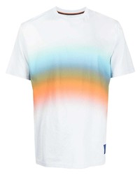 T-shirt girocollo a righe orizzontali bianca di Paul Smith