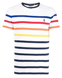 T-shirt girocollo a righe orizzontali bianca di Polo Ralph Lauren