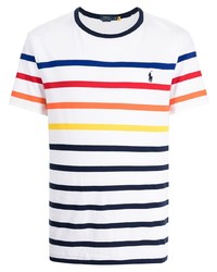 T-shirt girocollo a righe orizzontali bianca di Polo Ralph Lauren