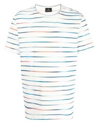 T-shirt girocollo a righe orizzontali bianca di PS Paul Smith