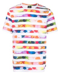 T-shirt girocollo a righe orizzontali bianca di PS Paul Smith