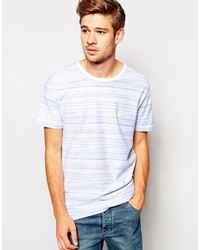 T-shirt girocollo a righe orizzontali bianca di Selected
