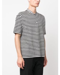 T-shirt girocollo a righe orizzontali bianca di Aspesi