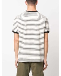 T-shirt girocollo a righe orizzontali bianca di PT TORINO