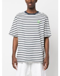 T-shirt girocollo a righe orizzontali bianca di Kenzo