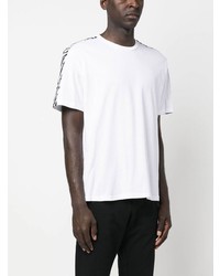 T-shirt girocollo a righe orizzontali bianca di Just Cavalli
