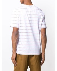 T-shirt girocollo a righe orizzontali bianca di Calvin Klein Jeans