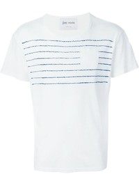 T-shirt girocollo a righe orizzontali bianca