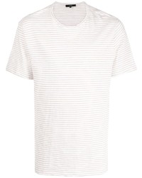 T-shirt girocollo a righe orizzontali bianca di Vince
