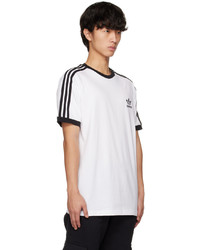 T-shirt girocollo a righe orizzontali bianca di adidas Originals